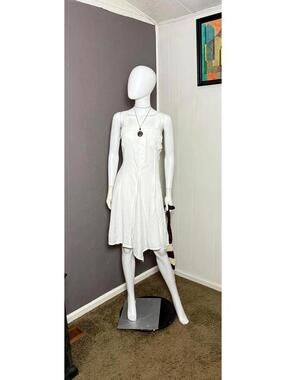 Y2K Cream Utility Dress New With Tags Washed Silk + Cotton size Large
